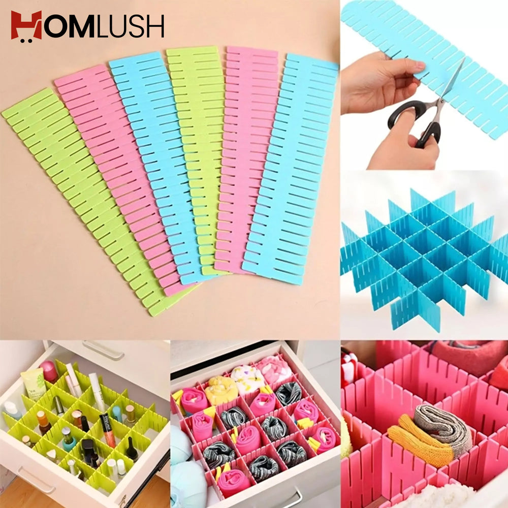 12 Pcs Adjustable Drawer Dividers Organizer