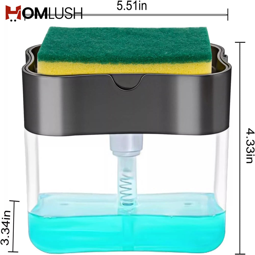 2 in 1 Dish Soap Pump Dispenser with Sponge Holder