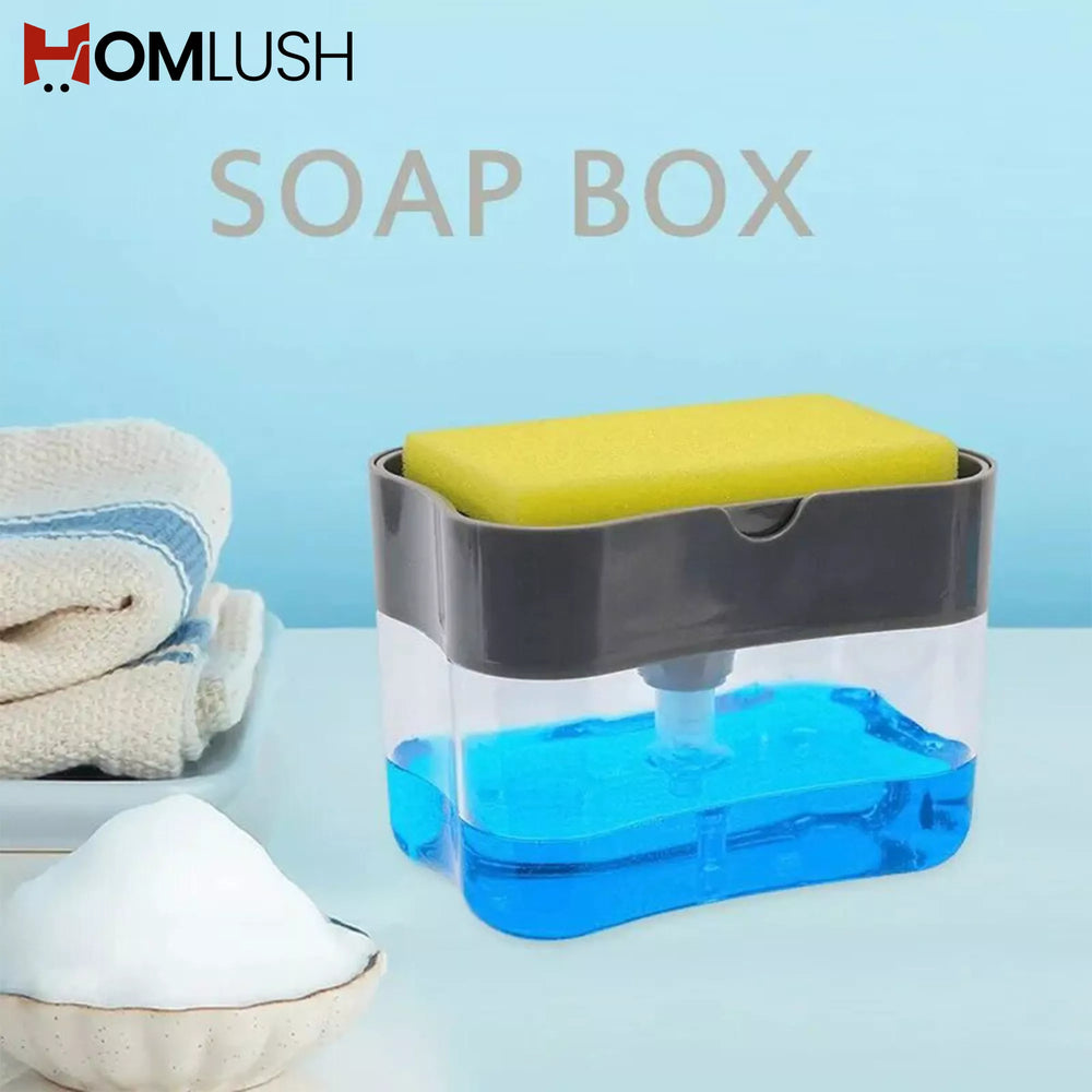 2 in 1 Dish Soap Pump Dispenser with Sponge Holder