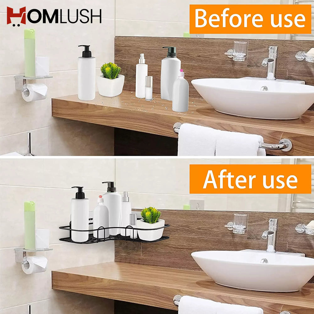 Bathroom Corner Shelf – Punch Free Shower Rack