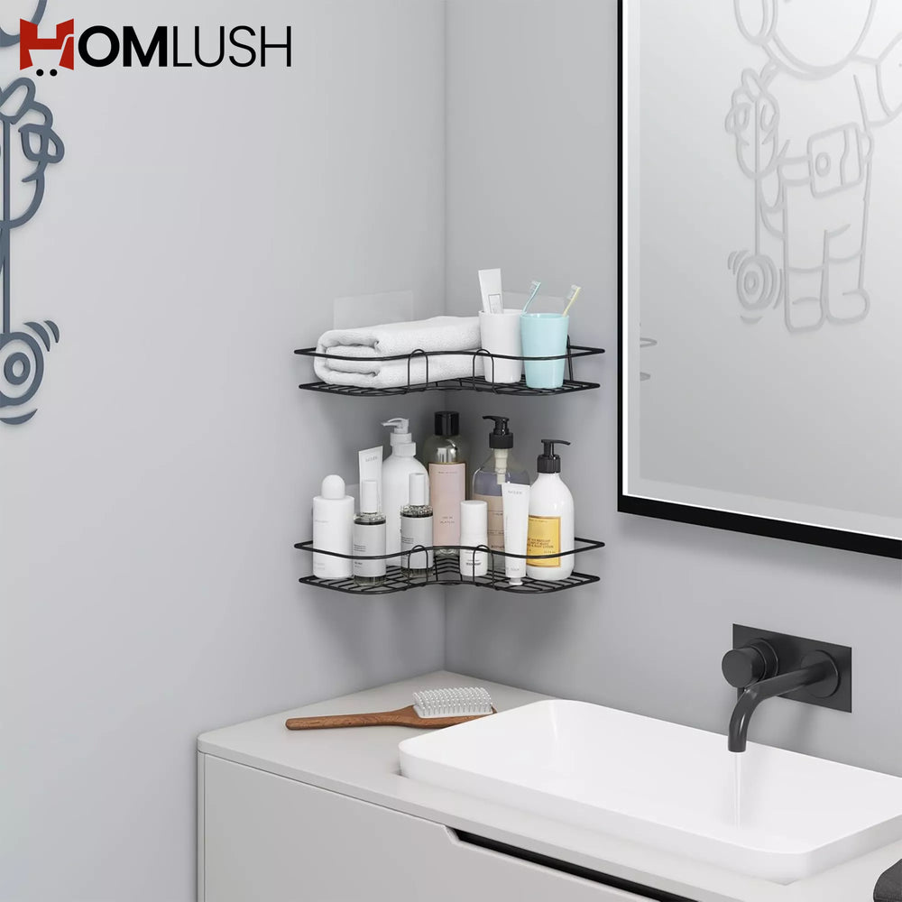 Bathroom Corner Shelf – Punch Free Shower Rack
