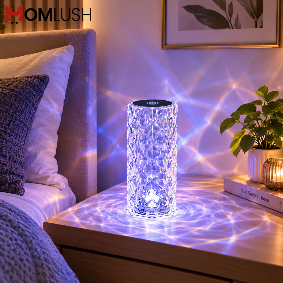 Crystal diamond acrylic table lamp with decorative light effect