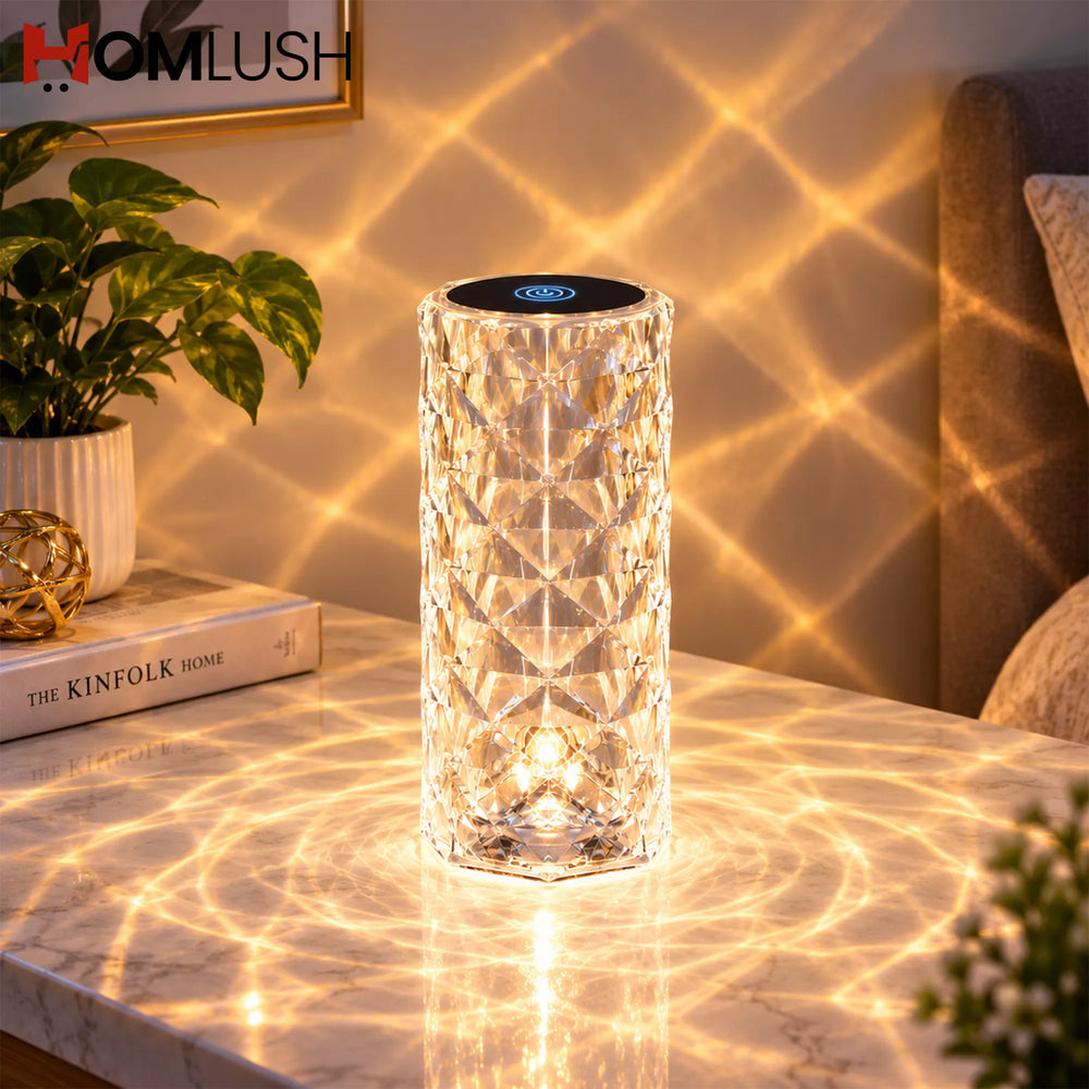 Crystal table lamp with touch and remote control