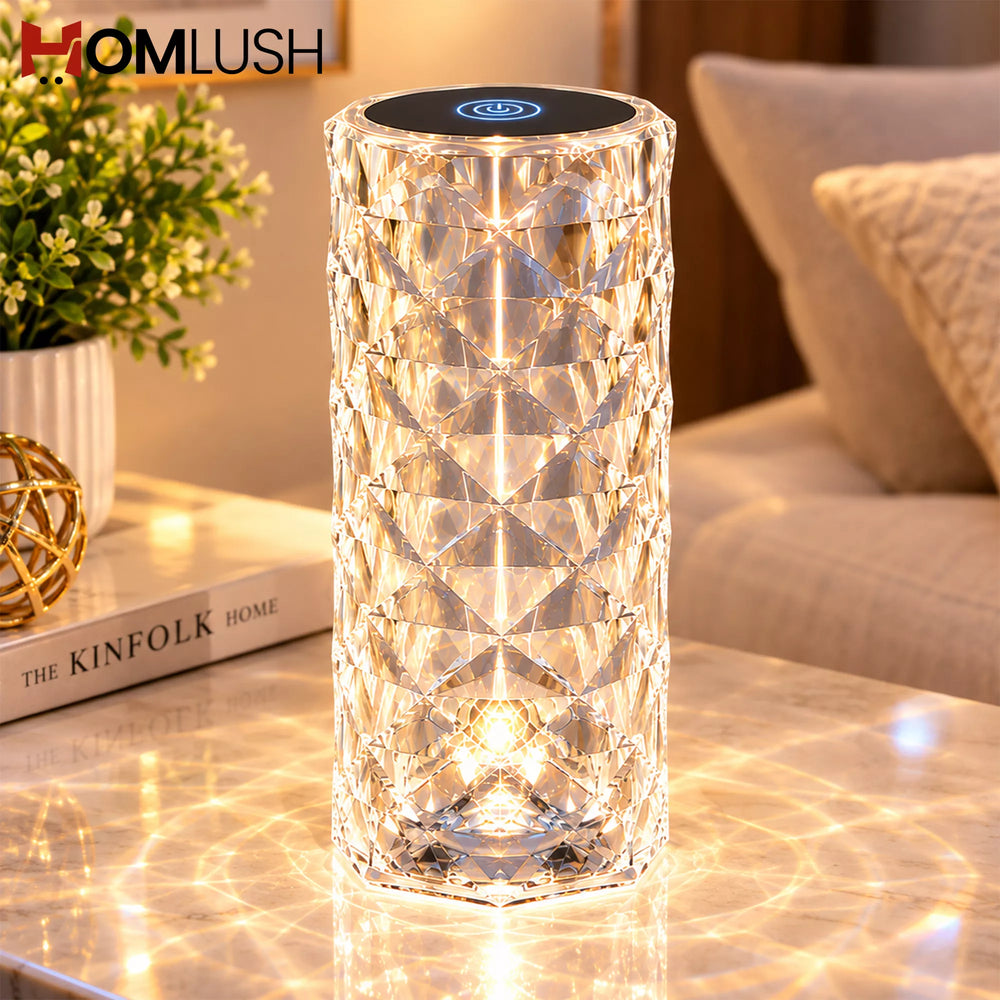 Decorative crystal diamond lamp for bedside and home decoration