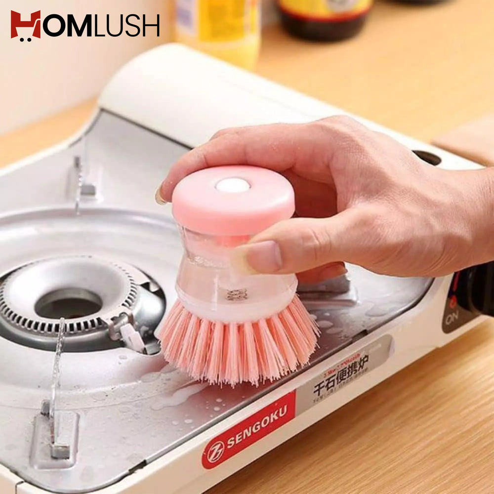 Kitchen Soap Dispensing Brush with Scrubber