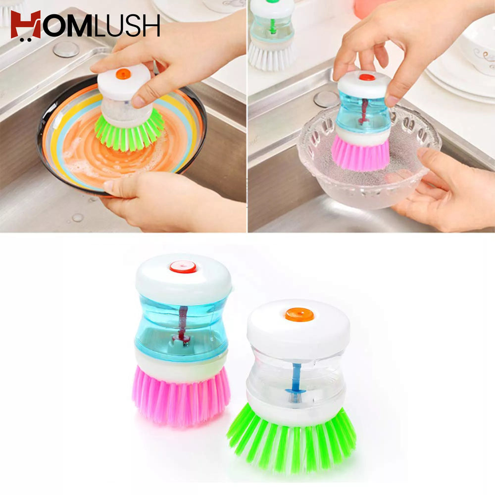 Kitchen Soap Dispensing Brush with Scrubber