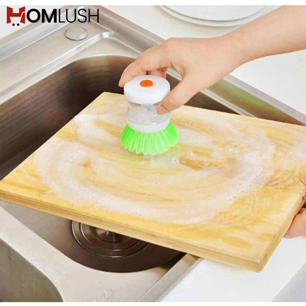 Kitchen Soap Dispensing Brush with Scrubber