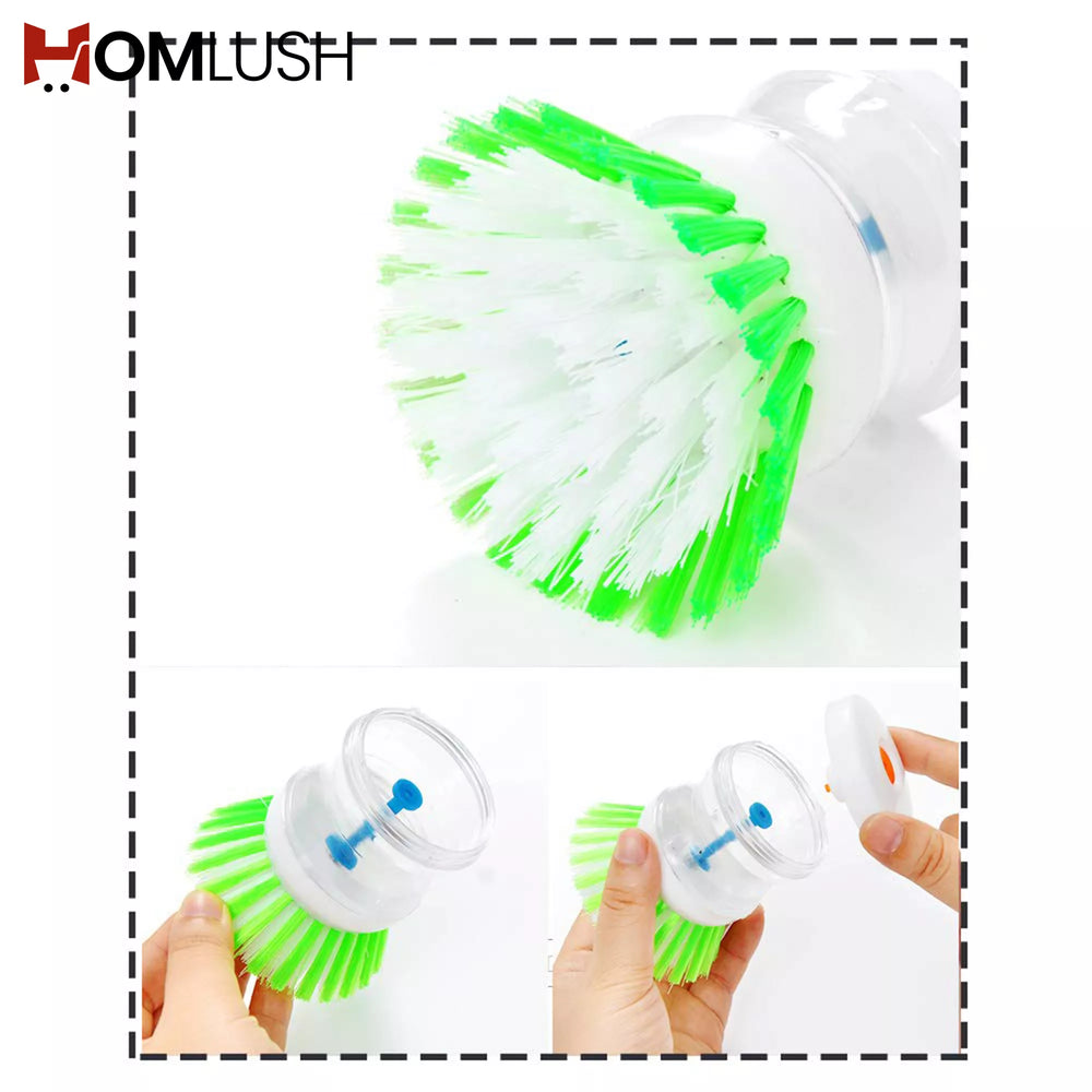 Kitchen Soap Dispensing Brush with Scrubber