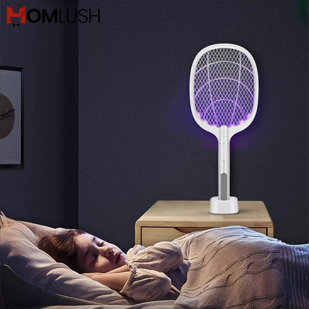 Handheld electric fly swatter device