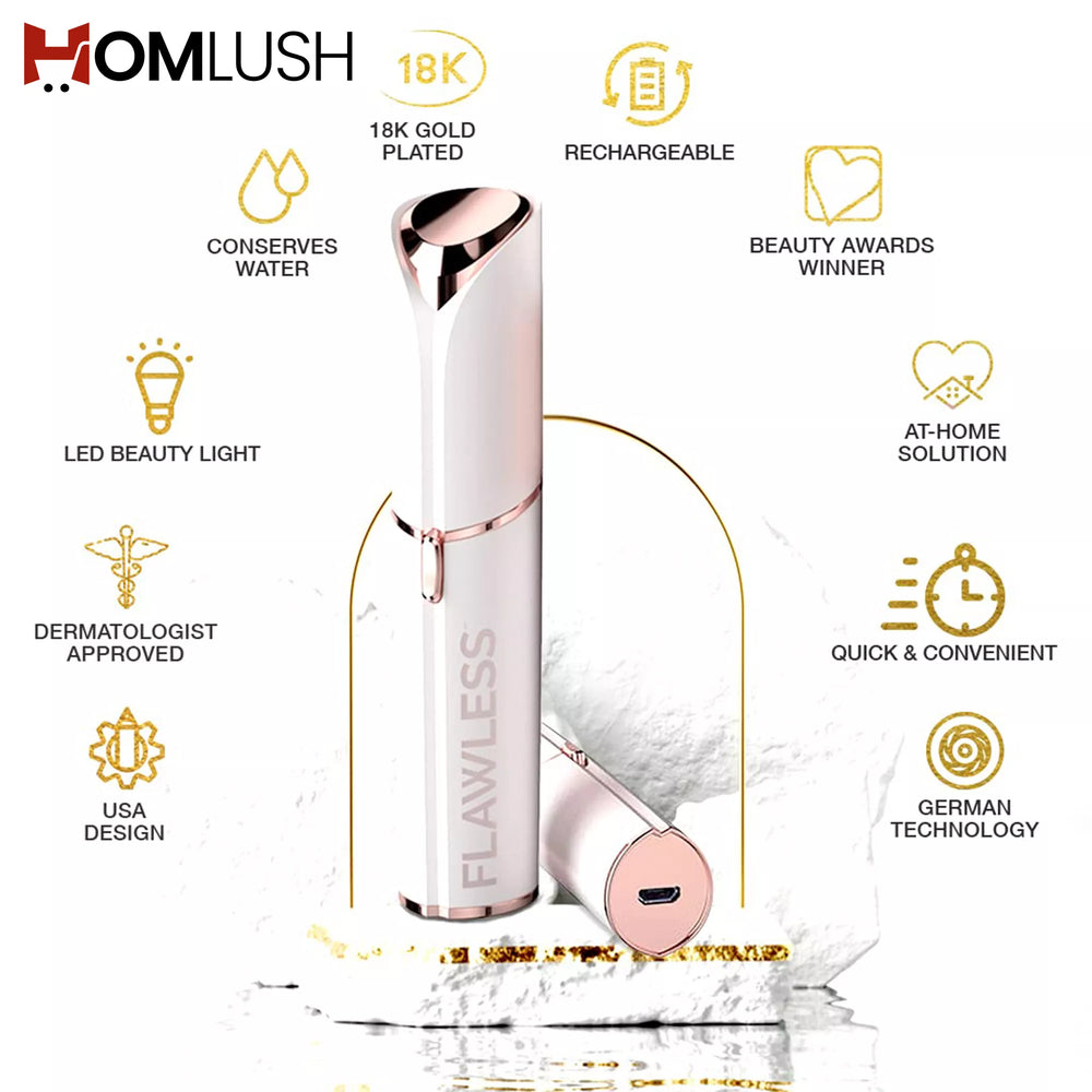 Portable facial hair shaver with LED light