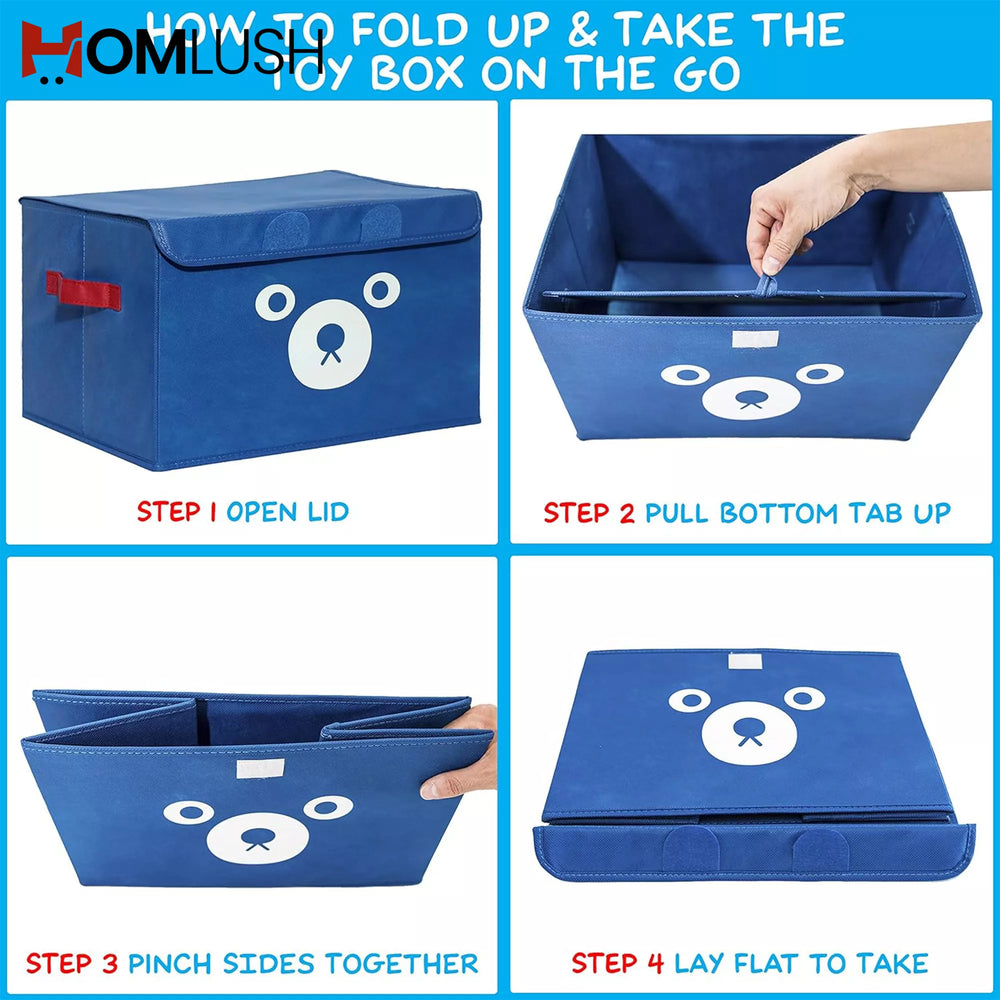 Cartoon Storage Box for Kids with Lid