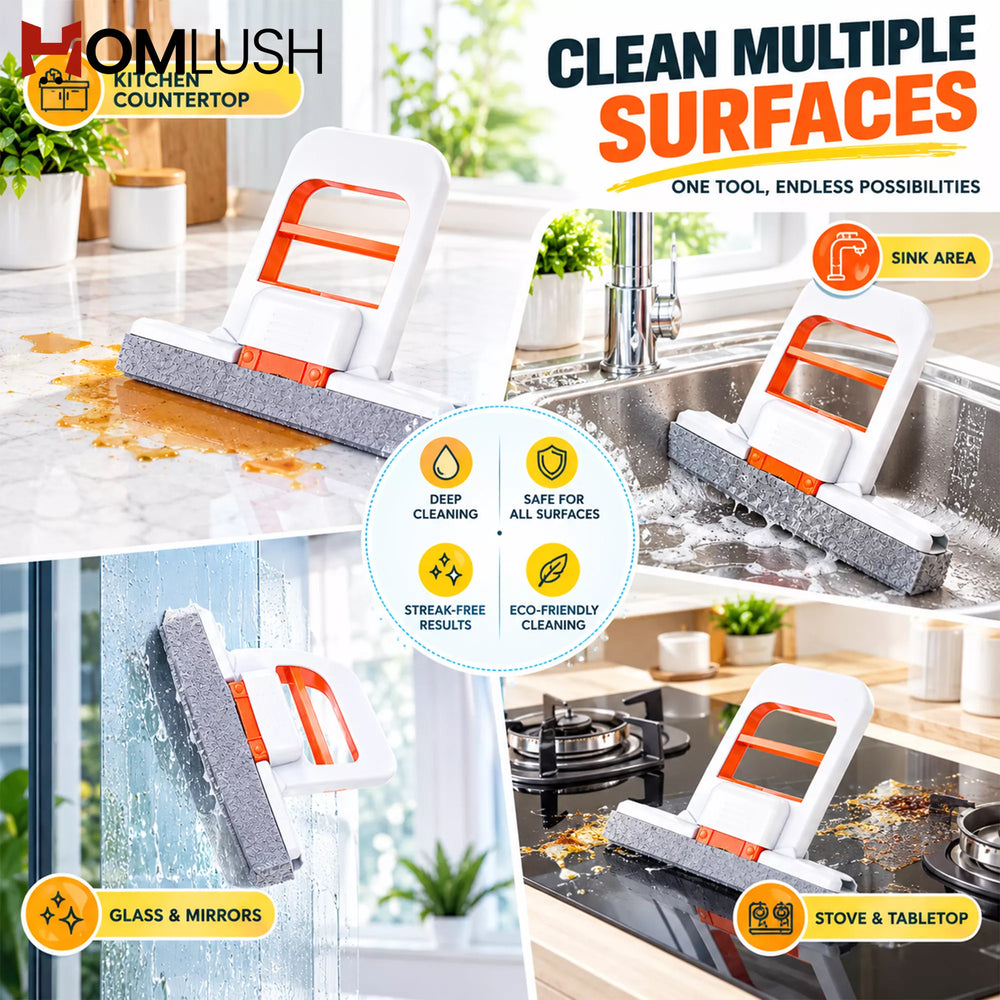 HOMLUSH Mini Foldable Desktop Mop for cleaning kitchen countertops, sinks, mirrors and other surfaces
