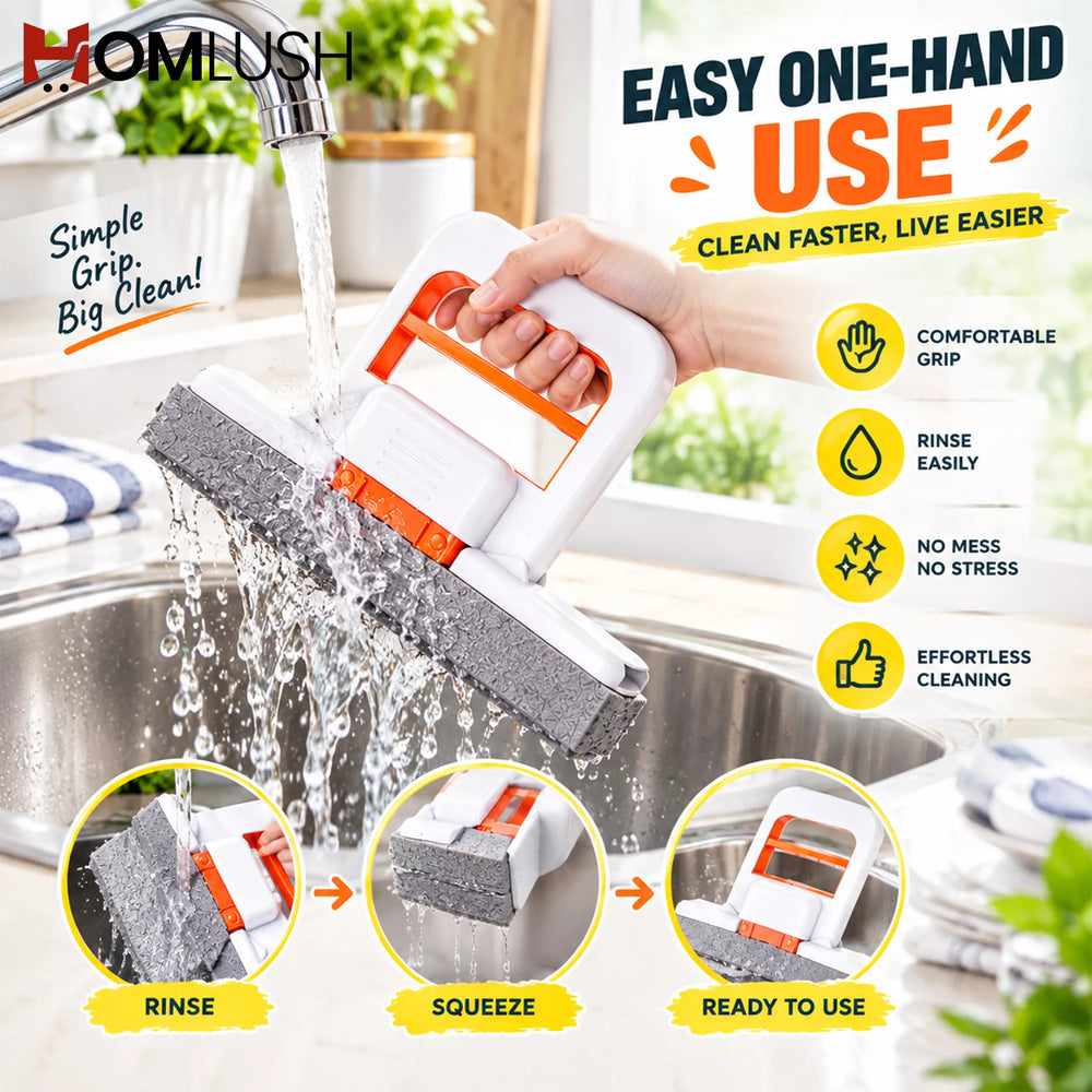 HOMLUSH Mini Foldable Desktop Mop designed for easy one-hand cleaning and washing