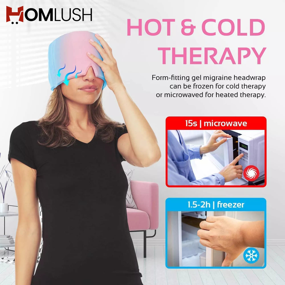 Reusable ice pack head wrap for migraine comfort