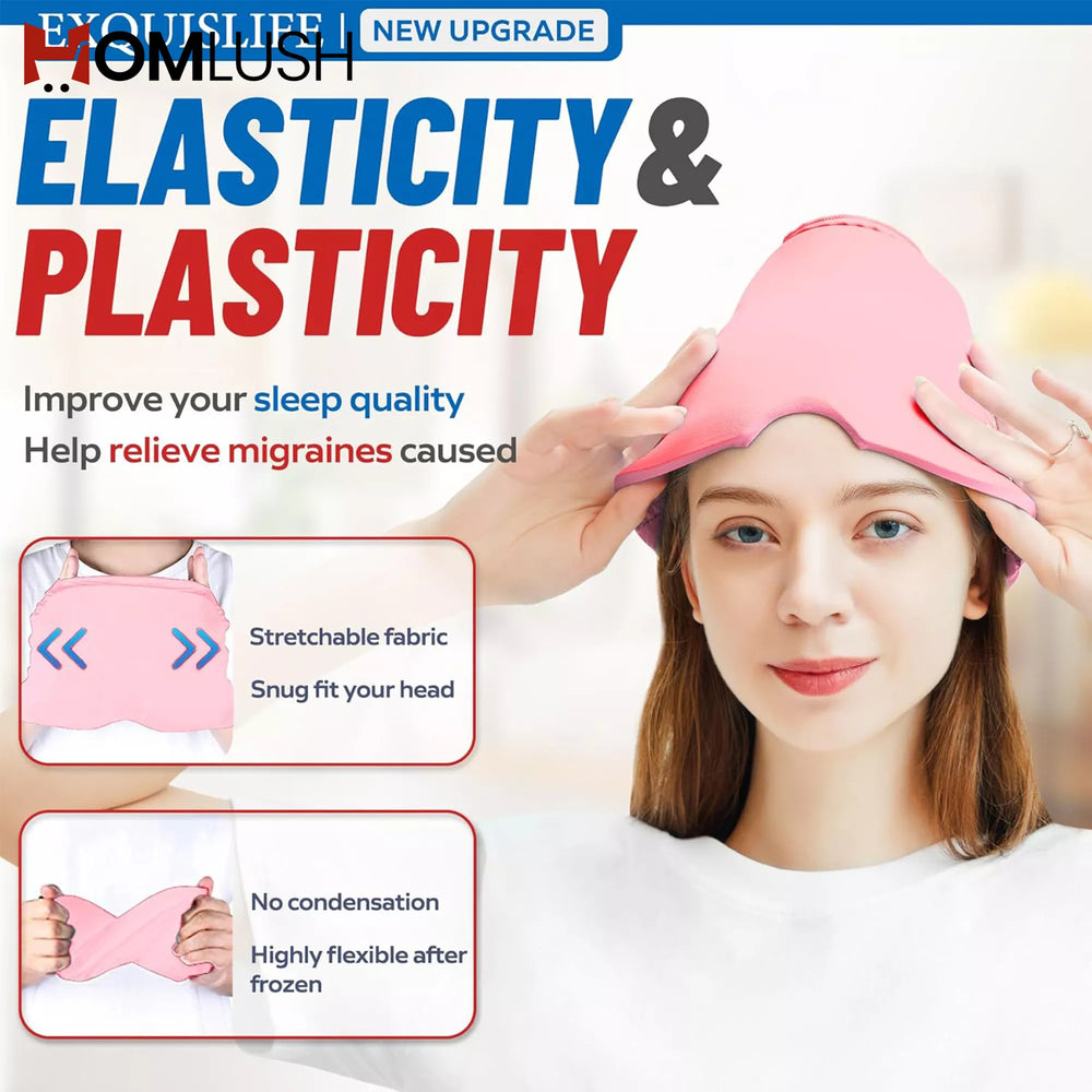 Flexible cold compress cap for sinus pressure