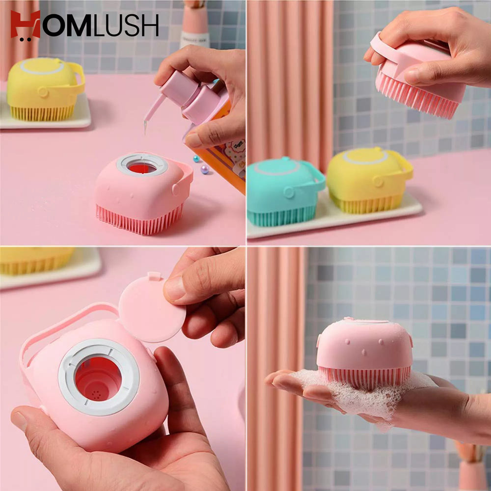 Soft silicone shower brush for deep cleaning
