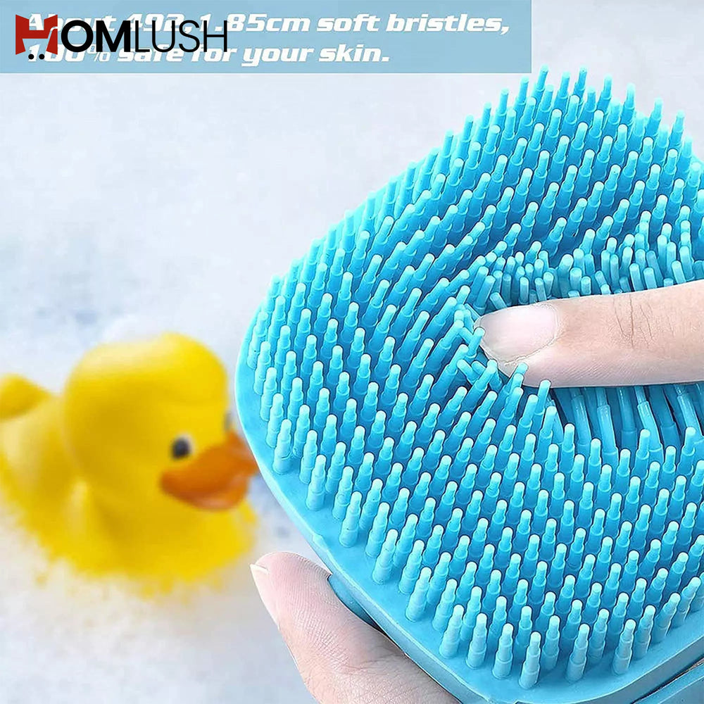 Foam dispensing bath scrubber for bathroom