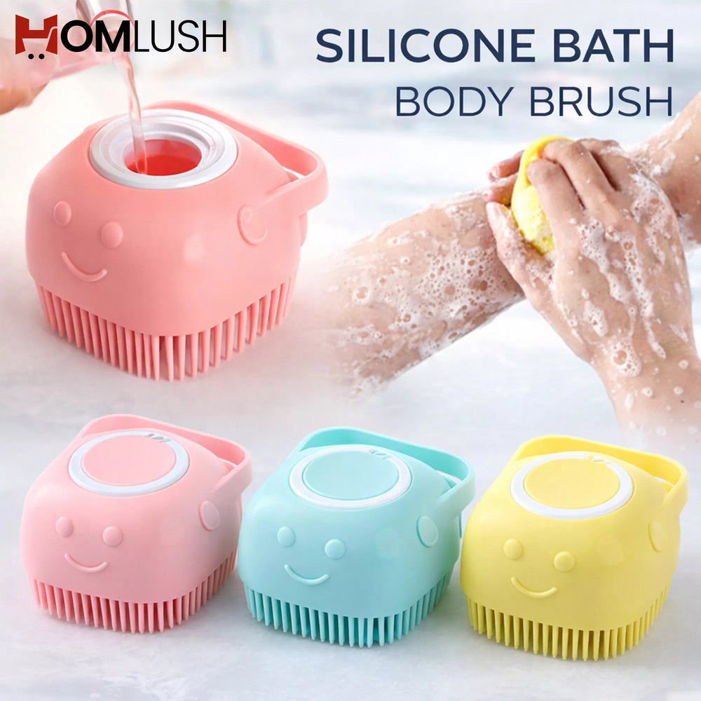 Silicone Bath Brush with Soap Dispenser – 2 in 1 Body Scrubber