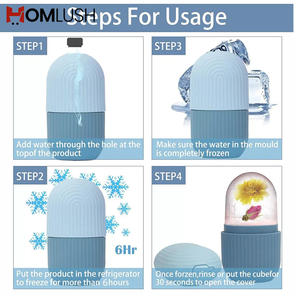 Refillable ice cube mold for skincare