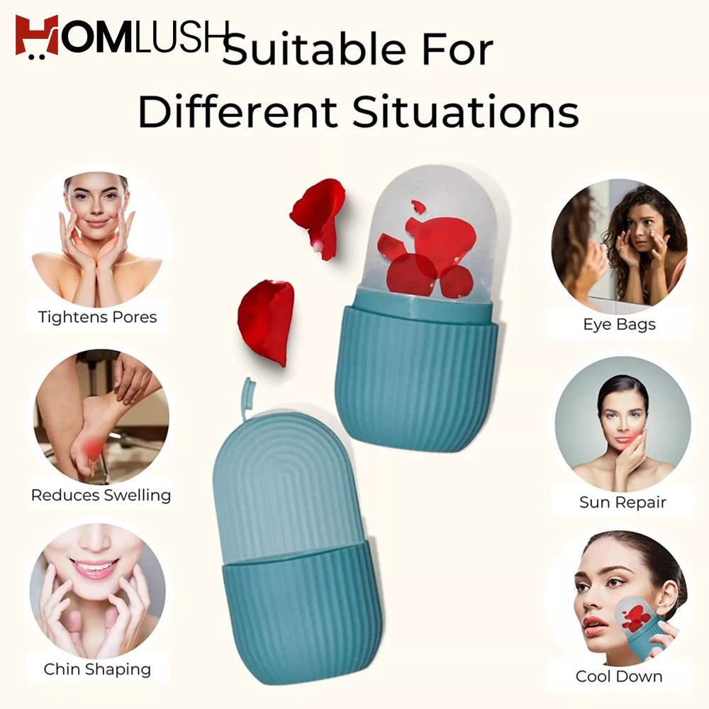 Cooling face massage roller for glow boost