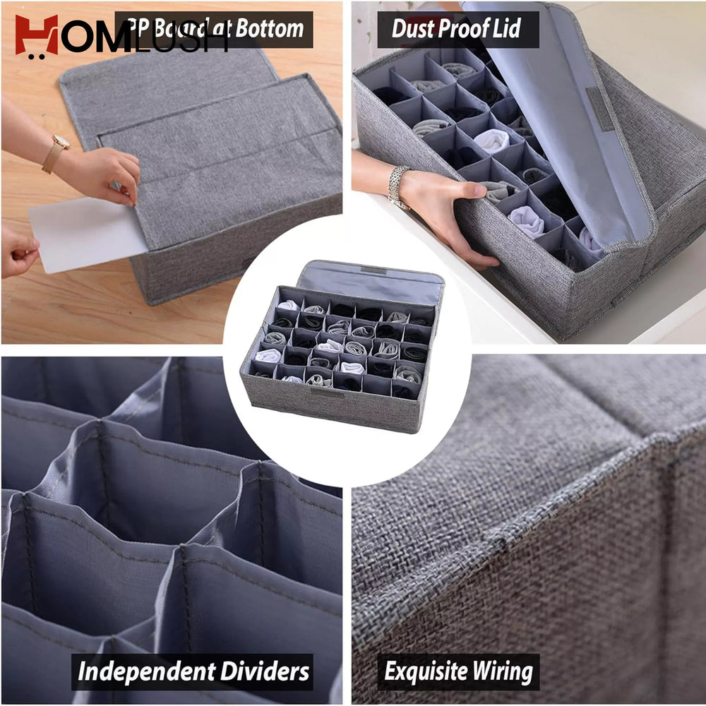 24 Grid Socks Drawer Organizer Divider