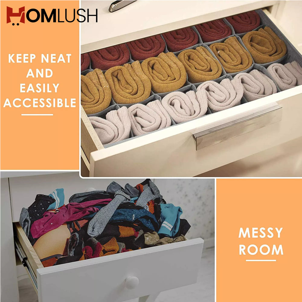 24 Grid Socks Drawer Organizer Divider