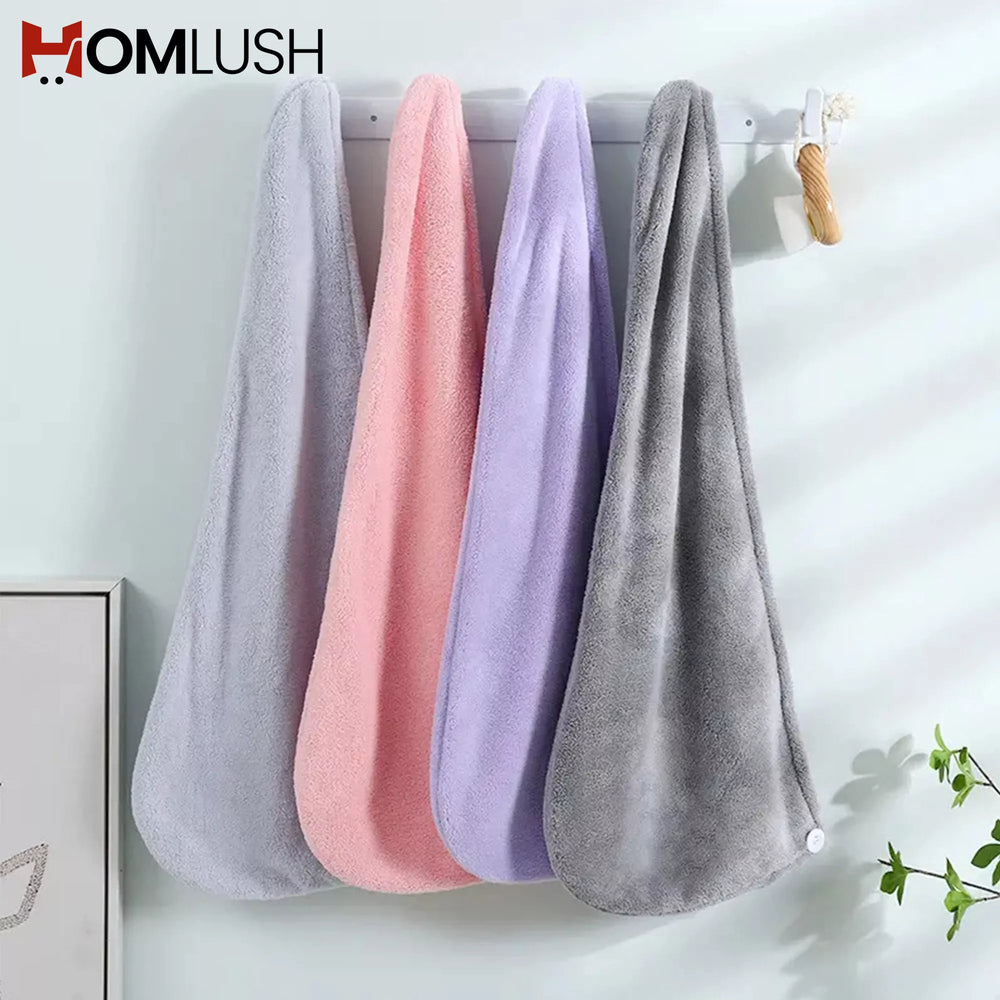 Hair Drying Towel Wrap with Button
