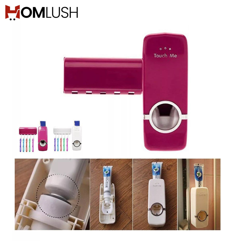 Automatic Toothpaste Dispenser with Toothbrush Holder