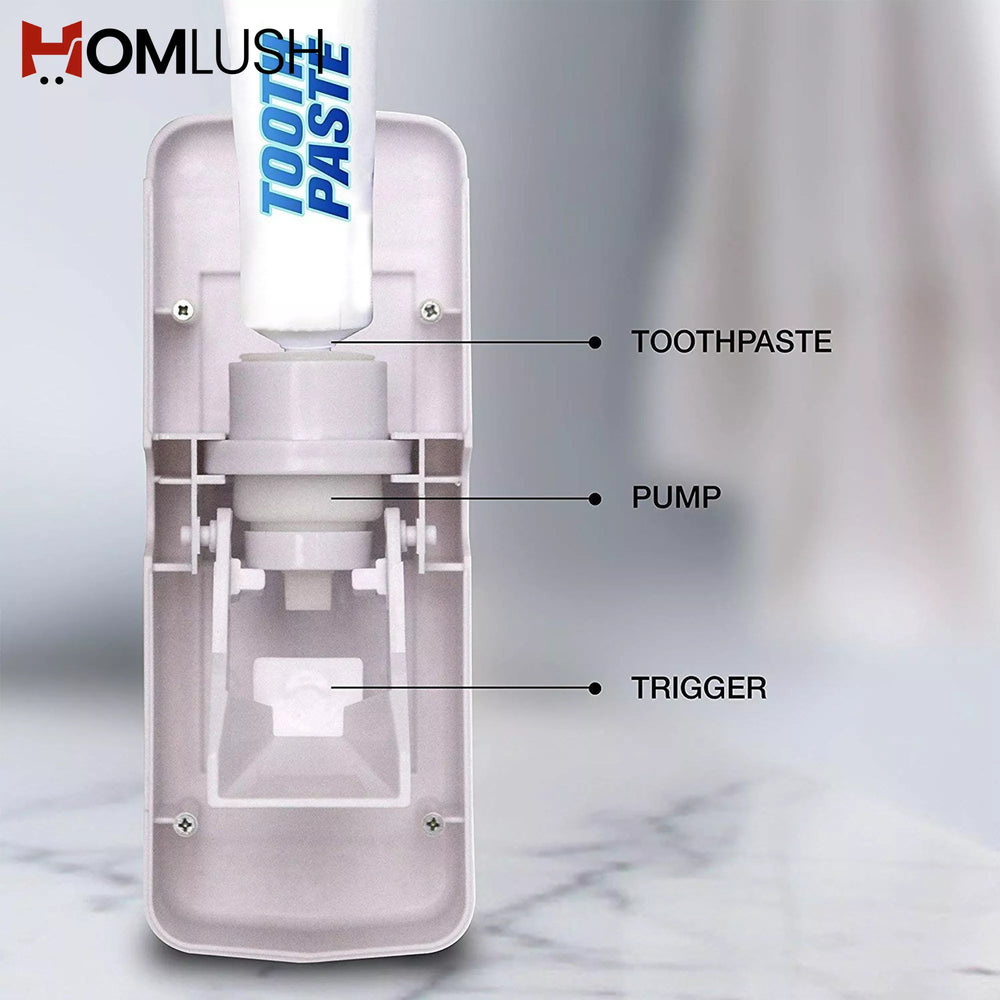 Automatic Toothpaste Dispenser with Toothbrush Holder