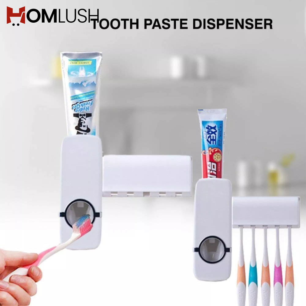 Automatic Toothpaste Dispenser with Toothbrush Holder