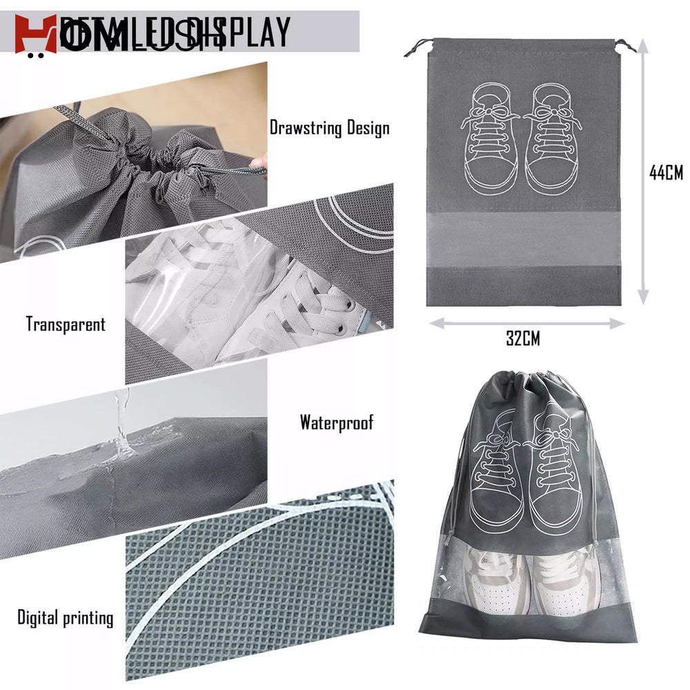 Travel Shoes Storage Bag Pack of 4 – Clear Window