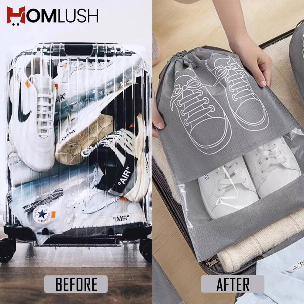 Travel Shoes Storage Bag Pack of 4 – Clear Window