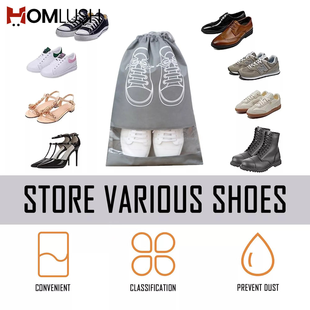 Travel Shoes Storage Bag Pack of 4 – Clear Window