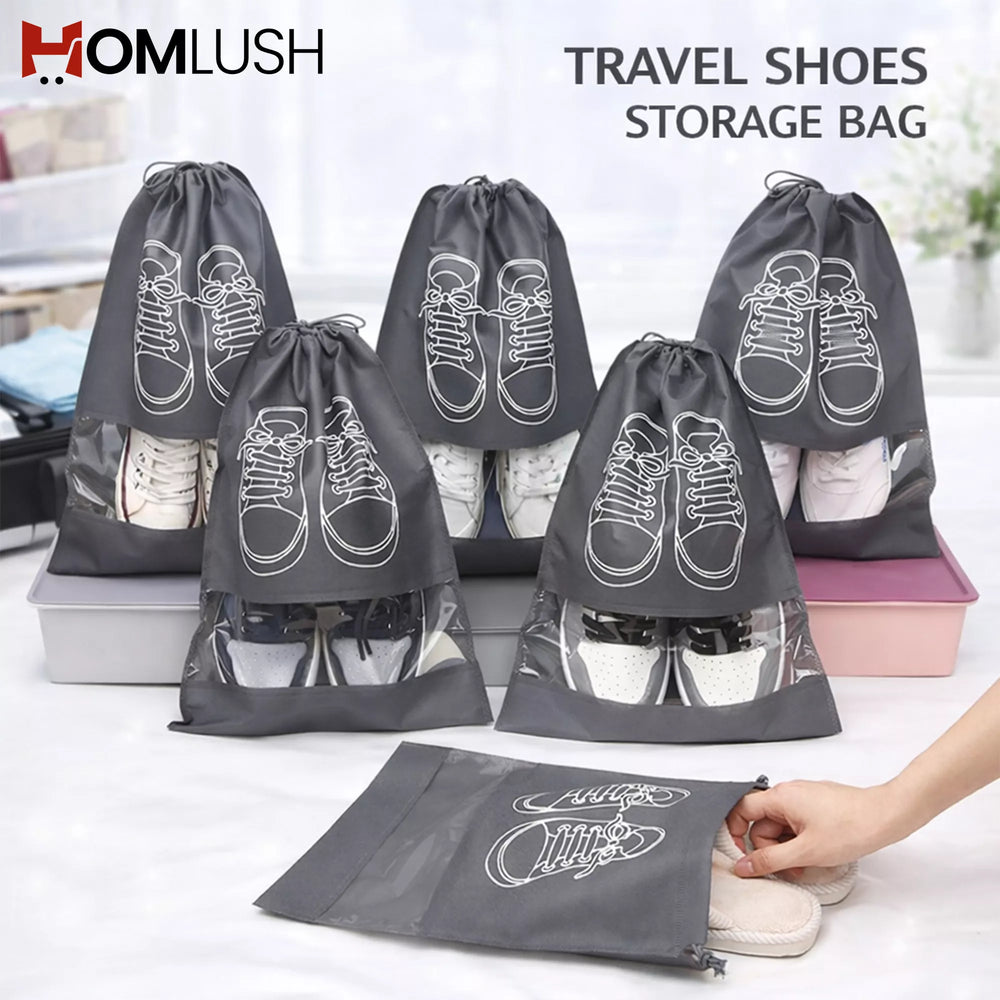 Travel Shoes Storage Bag Pack of 4 – Clear Window
