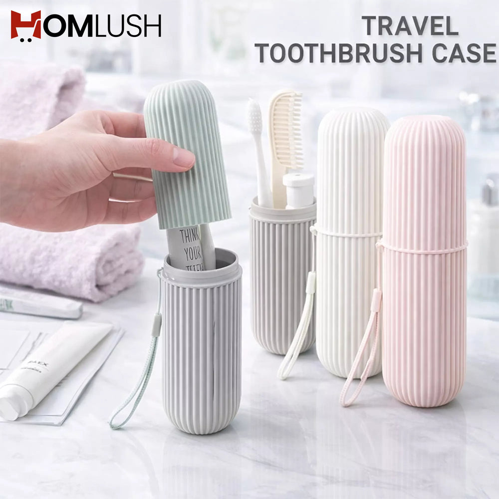 Travel Toothbrush Holder Case with Cup
