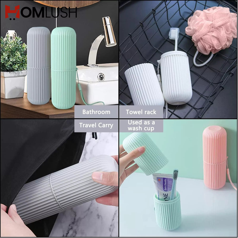 Travel Toothbrush Holder Case with Cup